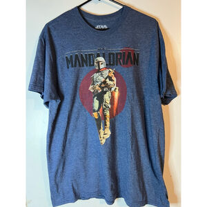 Men's Star Wars Mandalorian T-Shirt Size L Blue